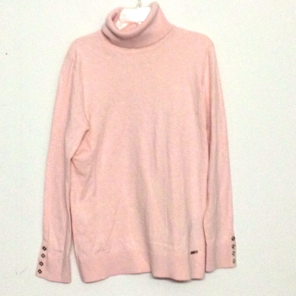 🌞 Tommy Hilfiger turtleneck soft pastel pink long sleeves women size M